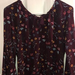 Maroon floral top